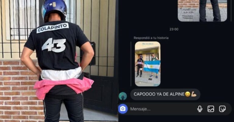 De Concordia a la Fórmula 1: un runner entrerriano se vistió de Colapinto y Franco enloqueció