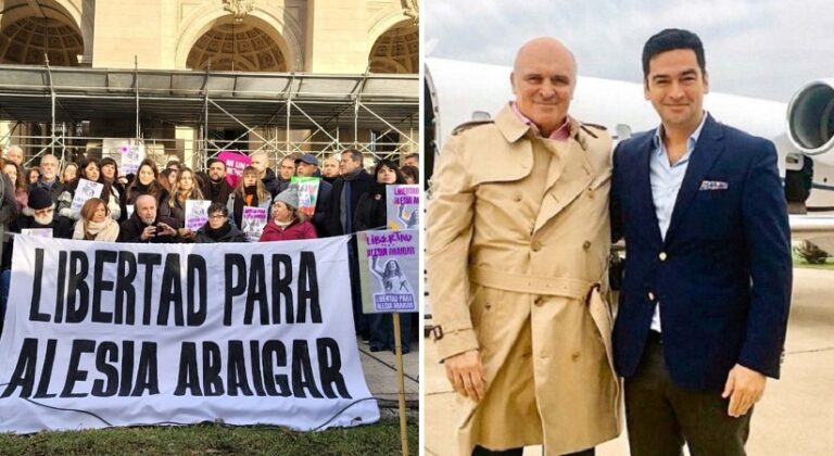 Alesia Abaigar presa por ensuciar la vereda de Espert, él impune pese a sus amistades narco