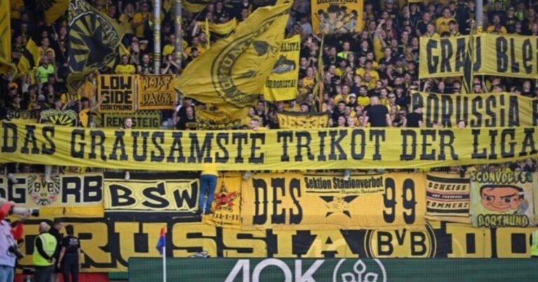Los hinchas del Borussia Dortmund protestaron contra la dirigencia por tener «la peor camiseta» de la Bundesliga