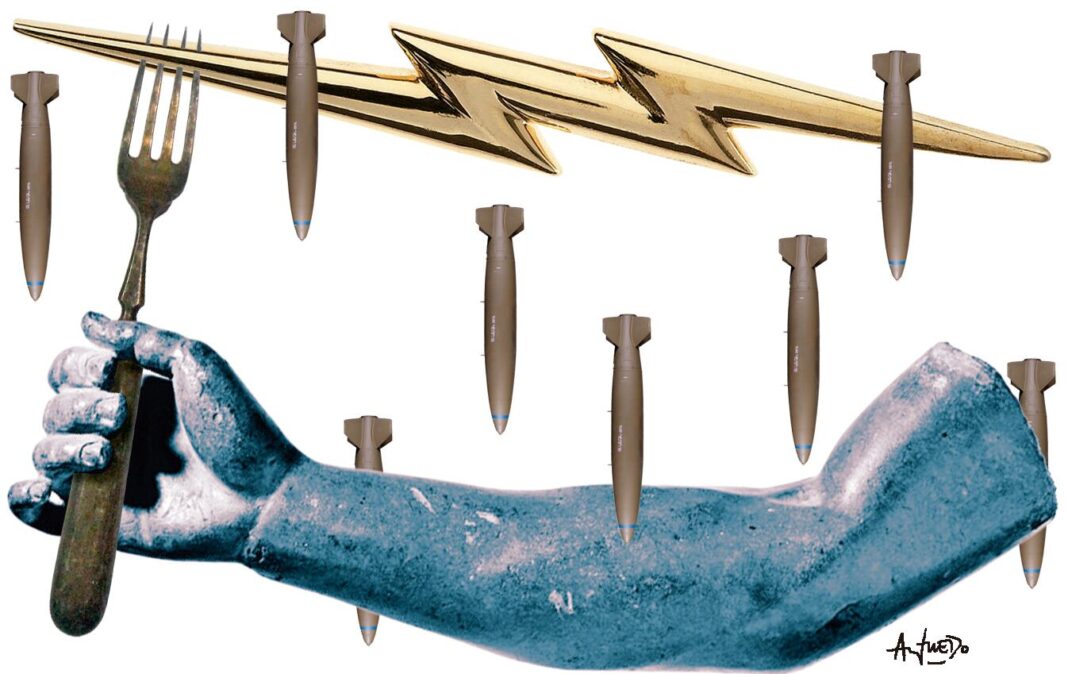 Ilustración conceptual de un pequeño reactor modular (SMR) en un entorno industrial.