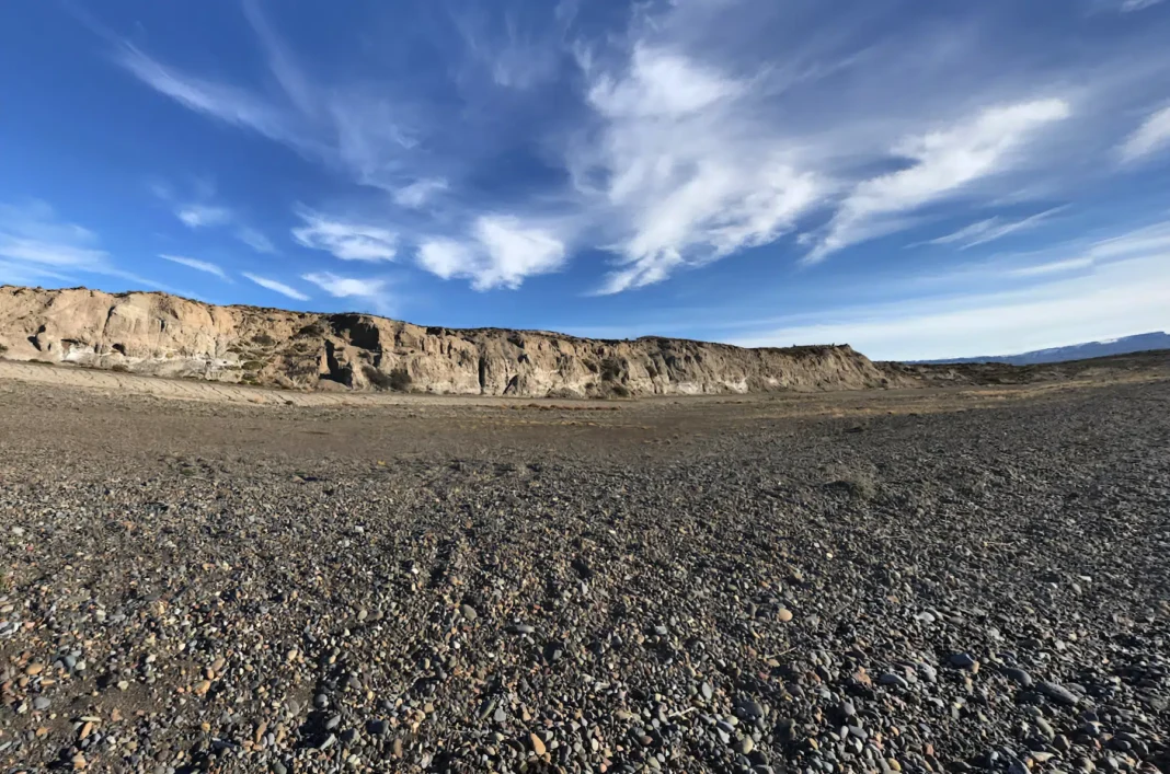 Paisaje de la meseta del Lago Buenos Aires en Santa Cruz, zona donde se reportó la presencia de un jabalí.