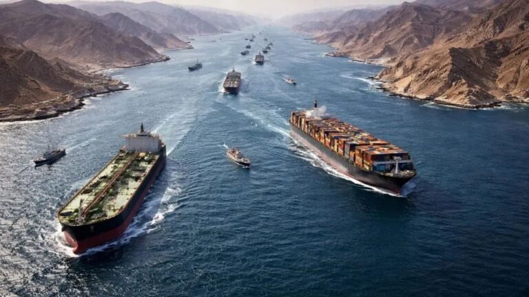 Mapa que muestra la ubicación estratégica del Estrecho de Ormuz en Medio Oriente.