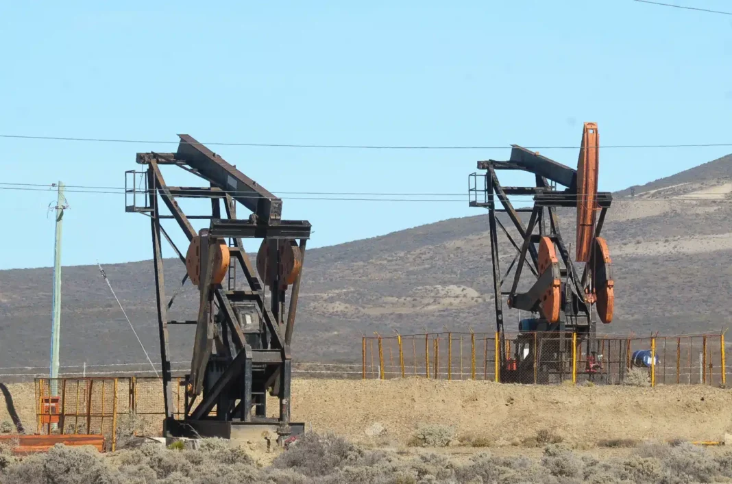 Representación de una plataforma petrolera en la provincia de Santa Cruz