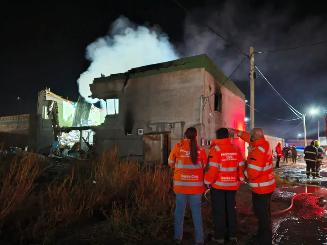 Edificio afectado por explosión en Perito Moreno